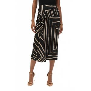 NEW JOSEPH RIBKOFF geometric print pencil skirt in beige